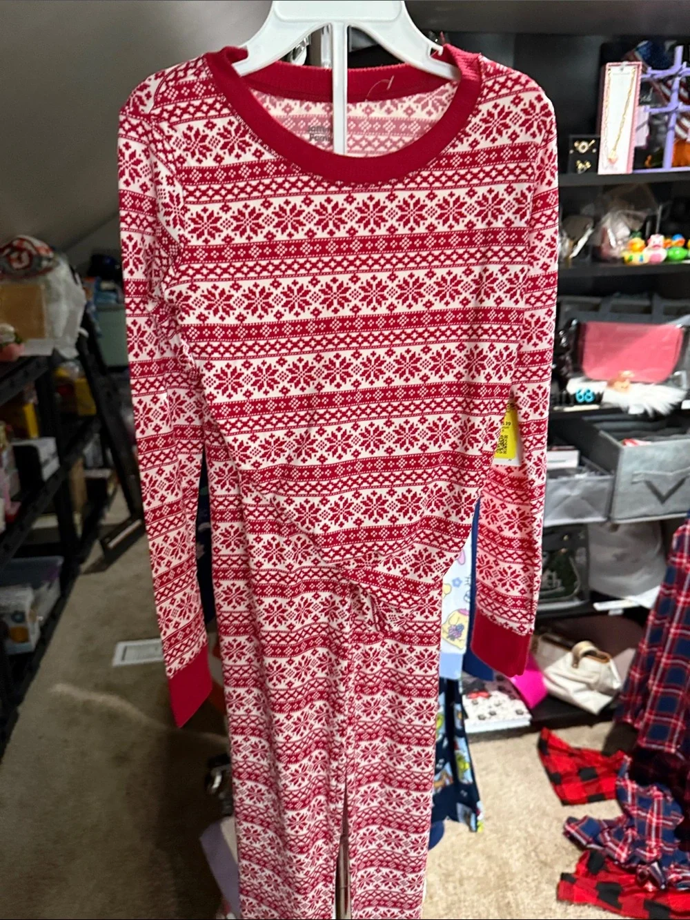 Kids Red Fair Isle Two-Piece Pajama Set